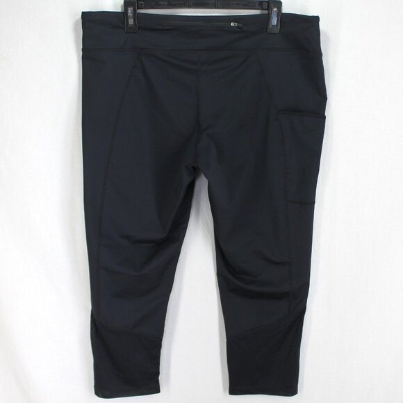 Nike Dri Fit Capri Pants Womens Size 1X Solid Black Pull On Waist - Picture 3 of 6